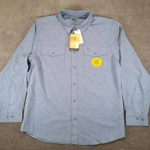 Berne Mens Blue Long Sleeve Vented Fishing Hiking Shirt UPF 50 XL NEW
